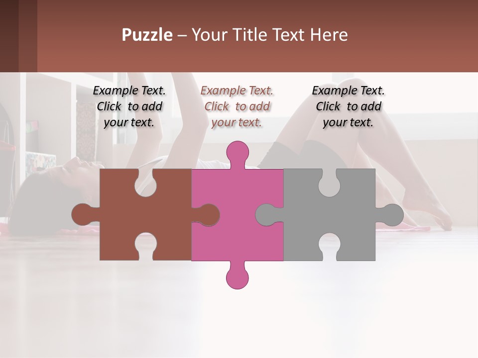 A Woman Laying On The Floor With A Dumbbell PowerPoint Template