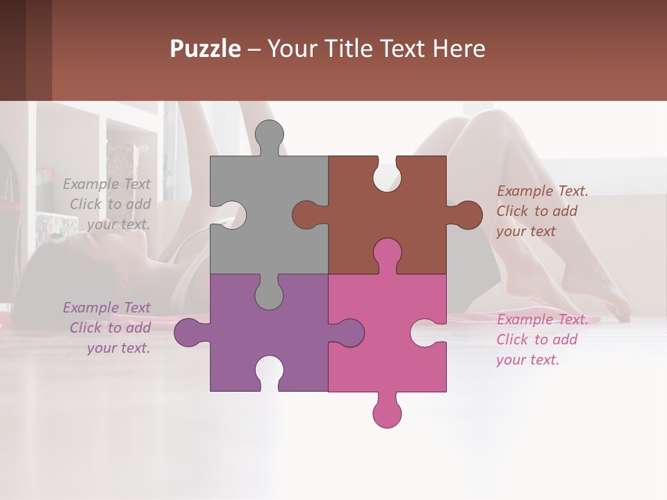 A Woman Laying On The Floor With A Dumbbell PowerPoint Template