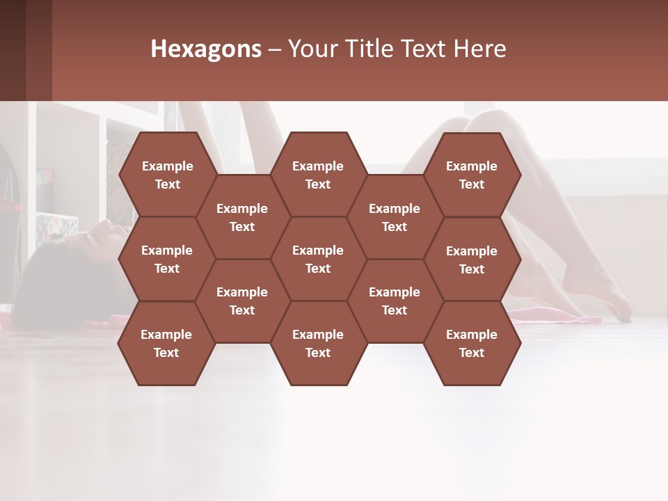 A Woman Laying On The Floor With A Dumbbell PowerPoint Template