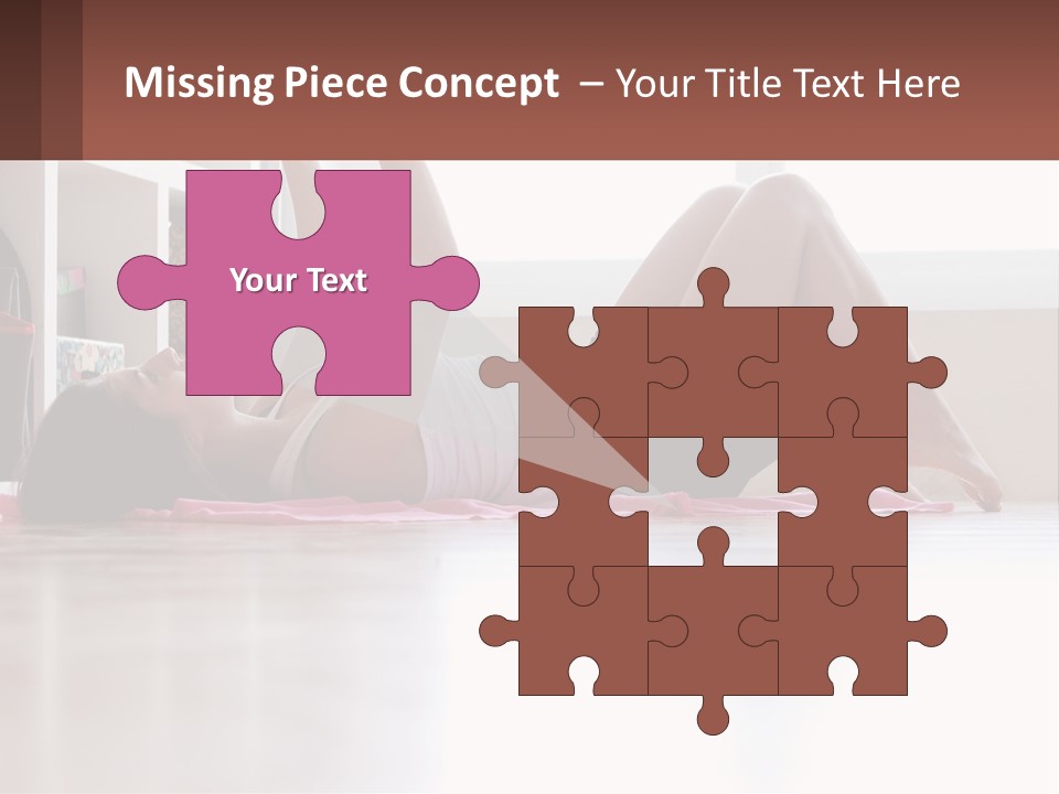 A Woman Laying On The Floor With A Dumbbell PowerPoint Template