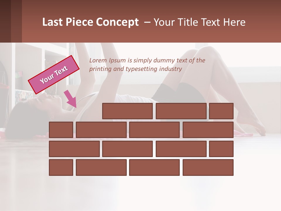 A Woman Laying On The Floor With A Dumbbell PowerPoint Template