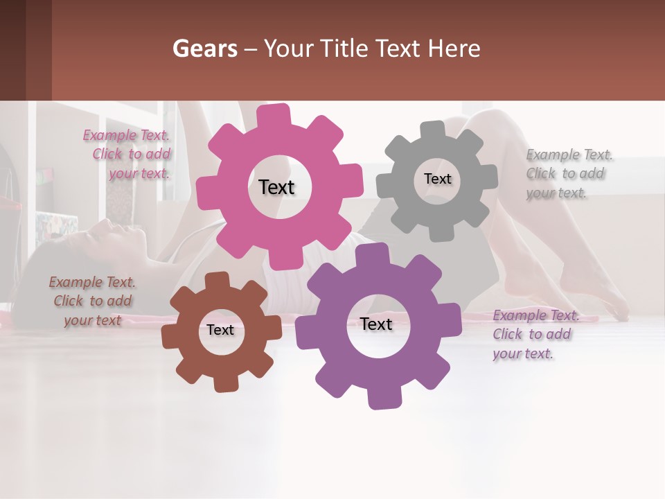 A Woman Laying On The Floor With A Dumbbell PowerPoint Template