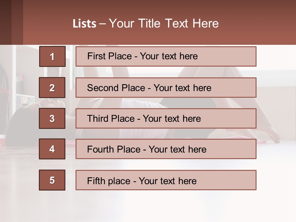 A Woman Laying On The Floor With A Dumbbell PowerPoint Template