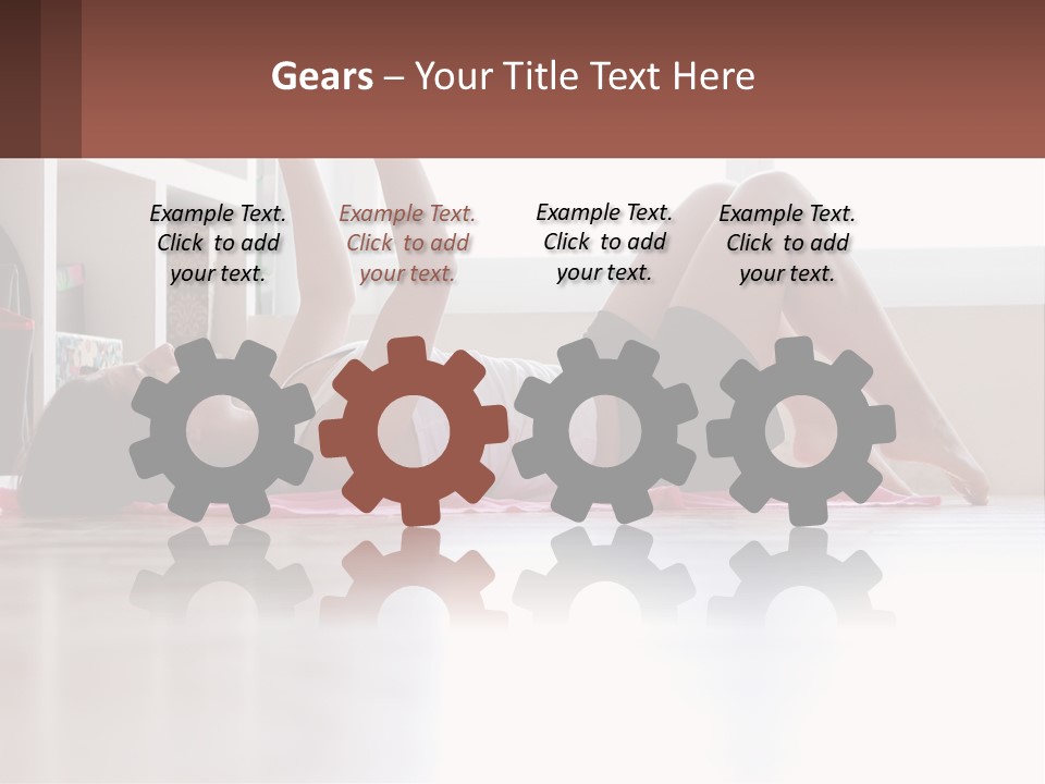 A Woman Laying On The Floor With A Dumbbell PowerPoint Template