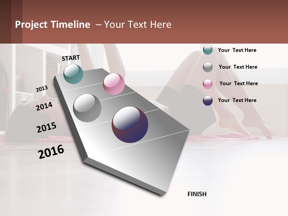 A Woman Laying On The Floor With A Dumbbell PowerPoint Template