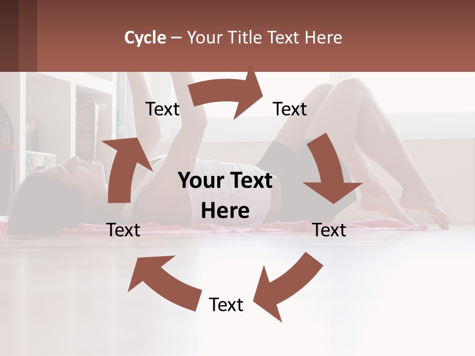 A Woman Laying On The Floor With A Dumbbell PowerPoint Template