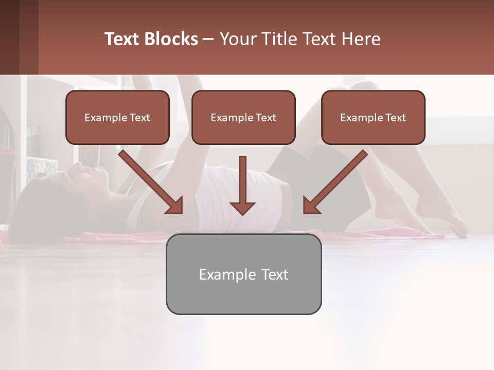A Woman Laying On The Floor With A Dumbbell PowerPoint Template