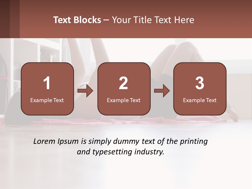 A Woman Laying On The Floor With A Dumbbell PowerPoint Template