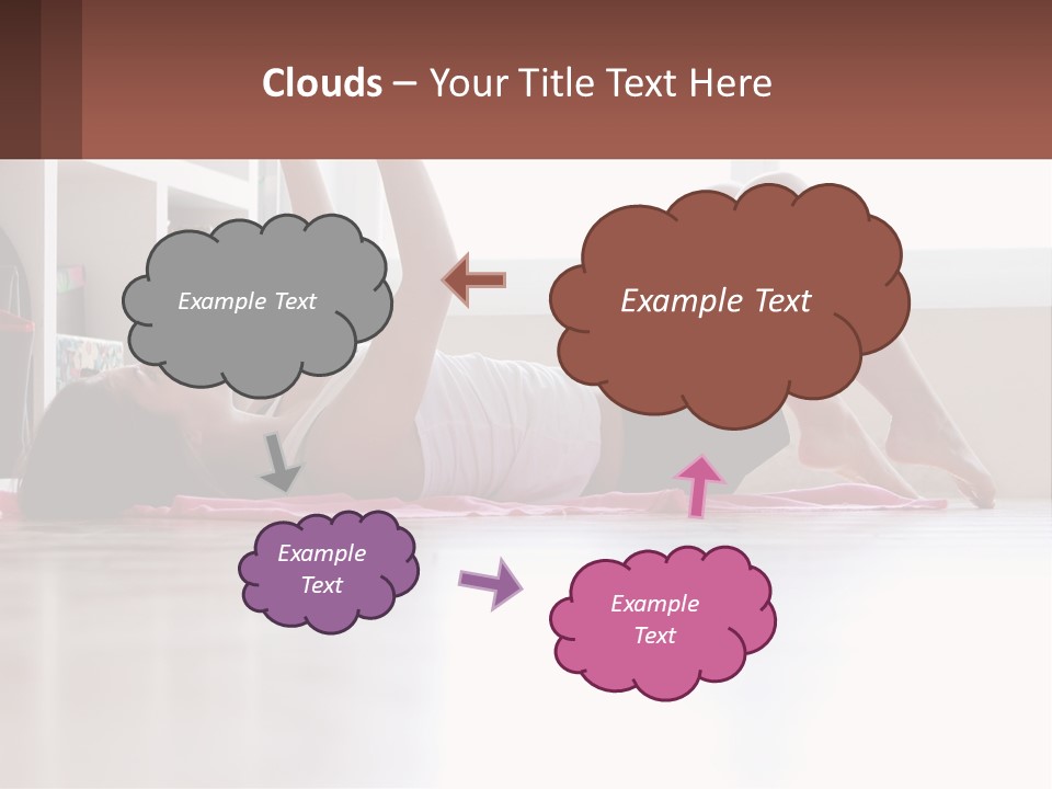 A Woman Laying On The Floor With A Dumbbell PowerPoint Template