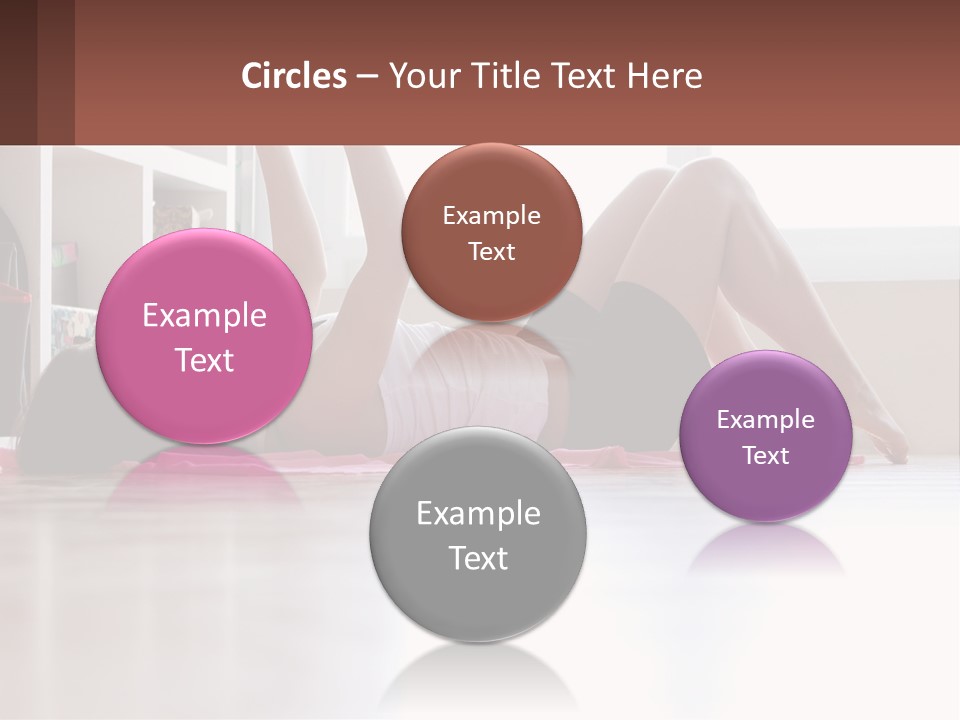 A Woman Laying On The Floor With A Dumbbell PowerPoint Template