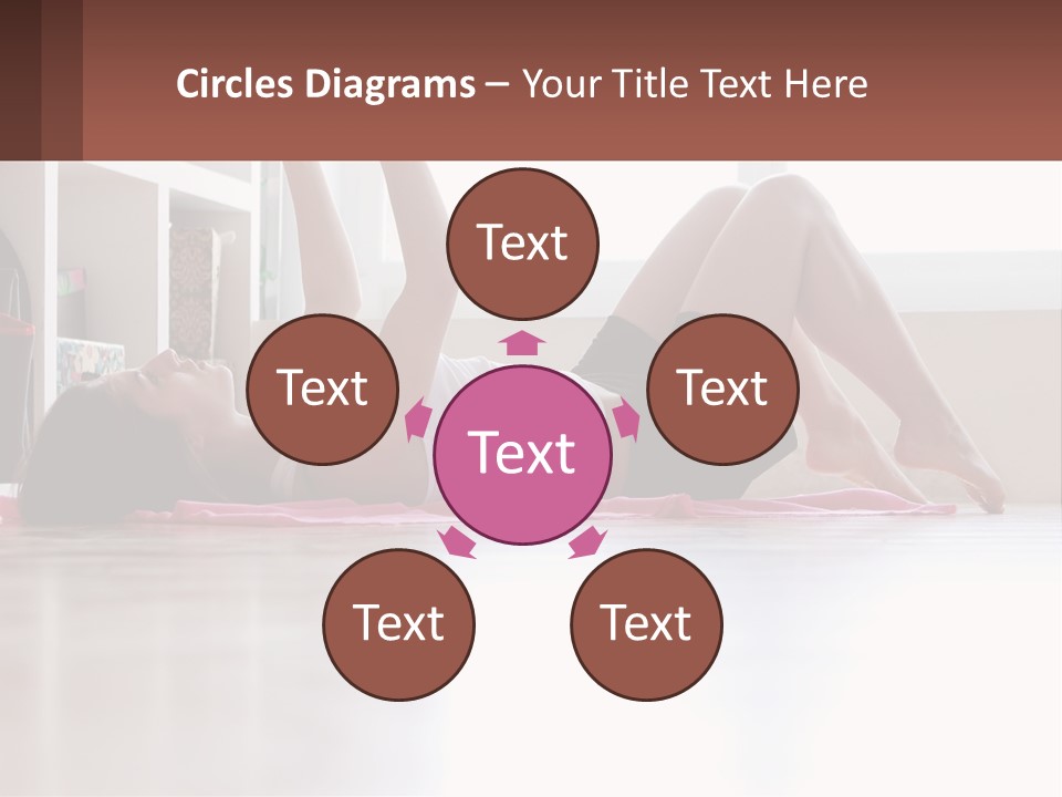 A Woman Laying On The Floor With A Dumbbell PowerPoint Template