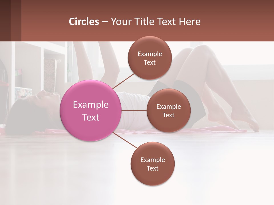 A Woman Laying On The Floor With A Dumbbell PowerPoint Template