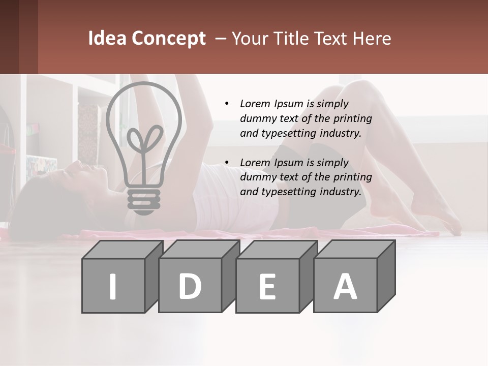 A Woman Laying On The Floor With A Dumbbell PowerPoint Template