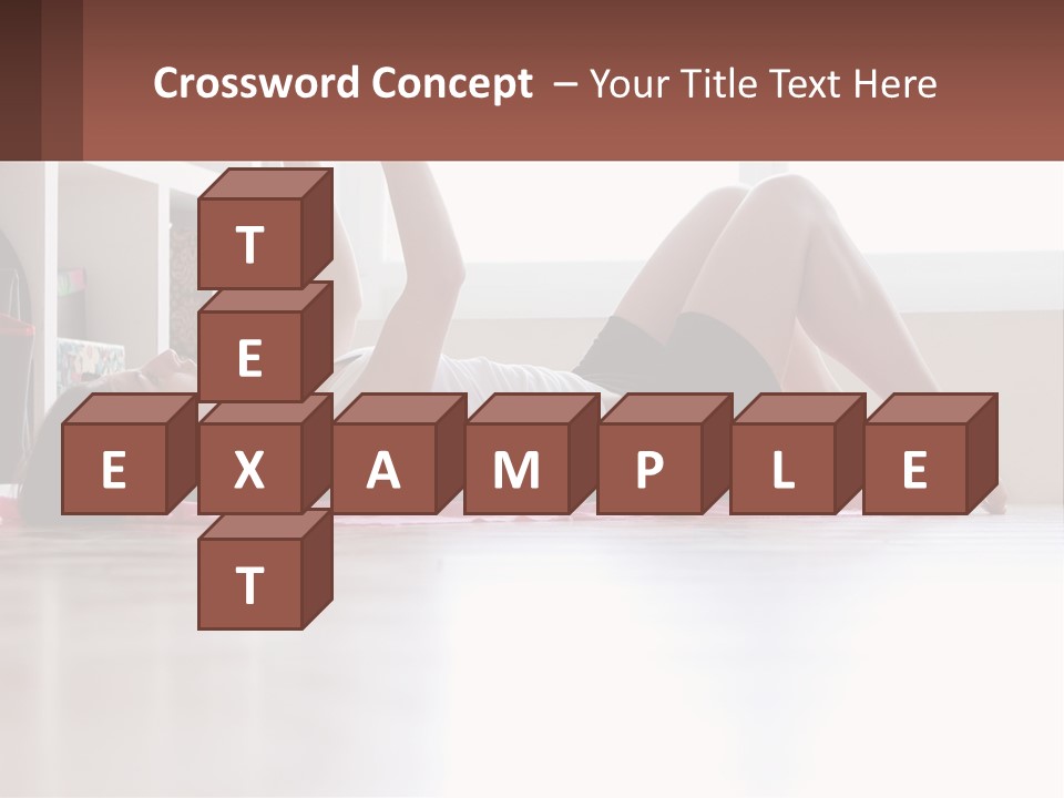 A Woman Laying On The Floor With A Dumbbell PowerPoint Template