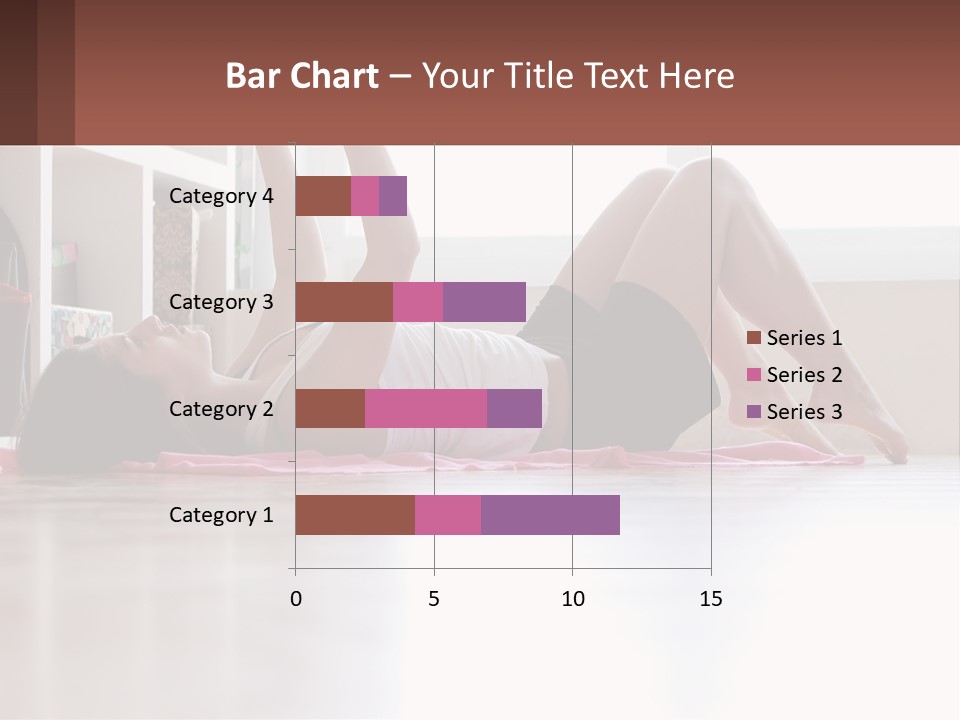 A Woman Laying On The Floor With A Dumbbell PowerPoint Template