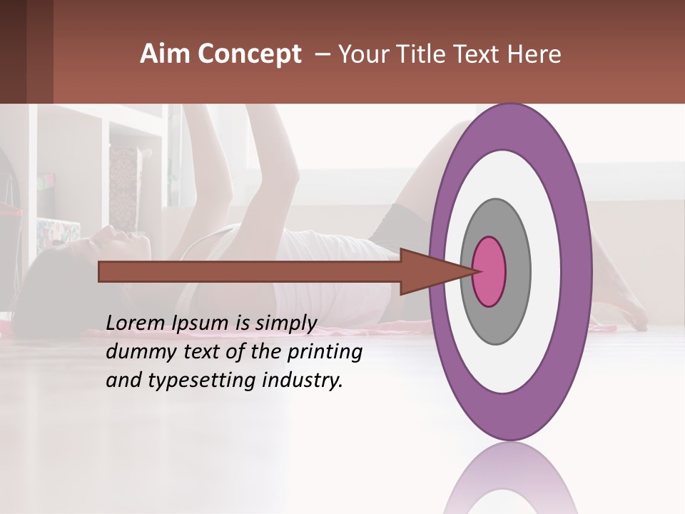 A Woman Laying On The Floor With A Dumbbell PowerPoint Template