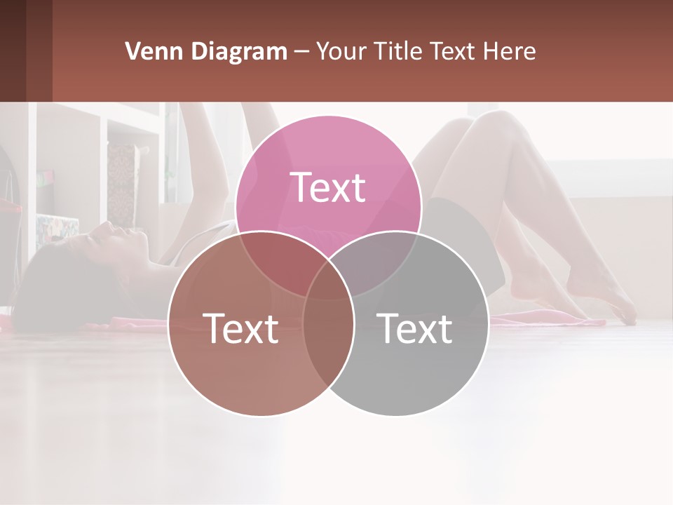 A Woman Laying On The Floor With A Dumbbell PowerPoint Template