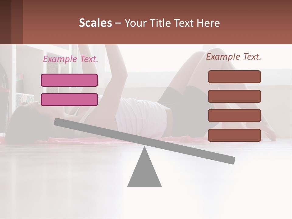 A Woman Laying On The Floor With A Dumbbell PowerPoint Template
