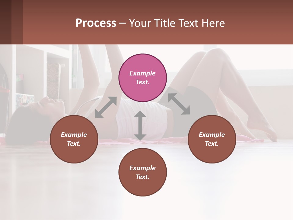 A Woman Laying On The Floor With A Dumbbell PowerPoint Template