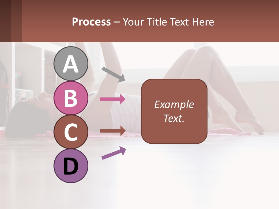 A Woman Laying On The Floor With A Dumbbell PowerPoint Template