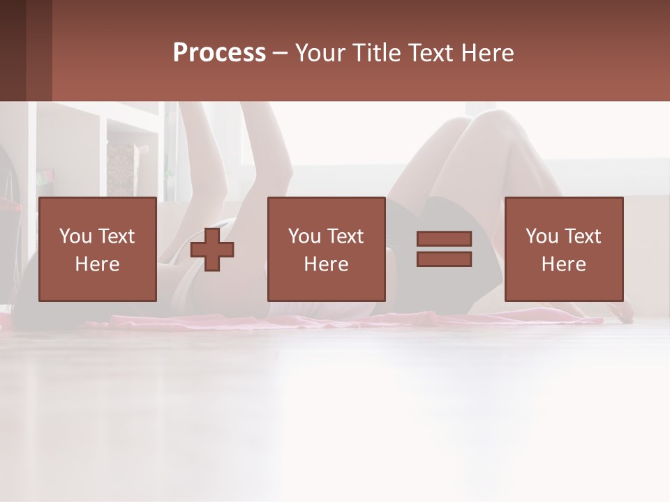 A Woman Laying On The Floor With A Dumbbell PowerPoint Template