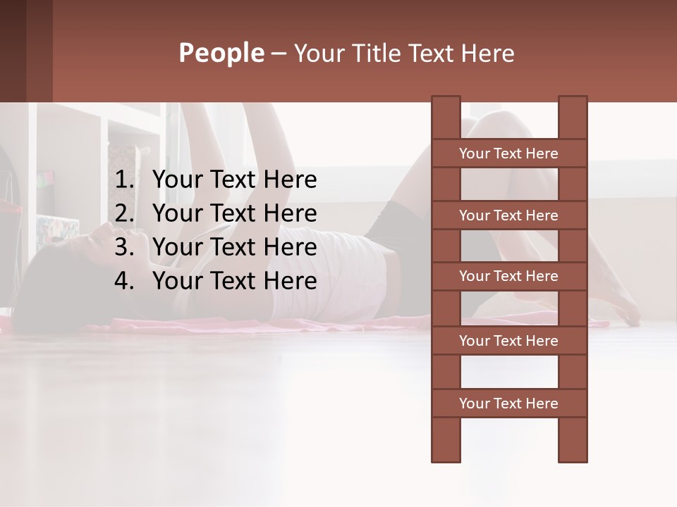 A Woman Laying On The Floor With A Dumbbell PowerPoint Template