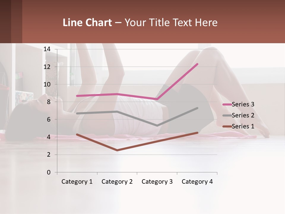 A Woman Laying On The Floor With A Dumbbell PowerPoint Template