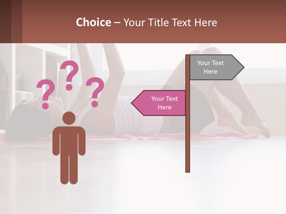 A Woman Laying On The Floor With A Dumbbell PowerPoint Template