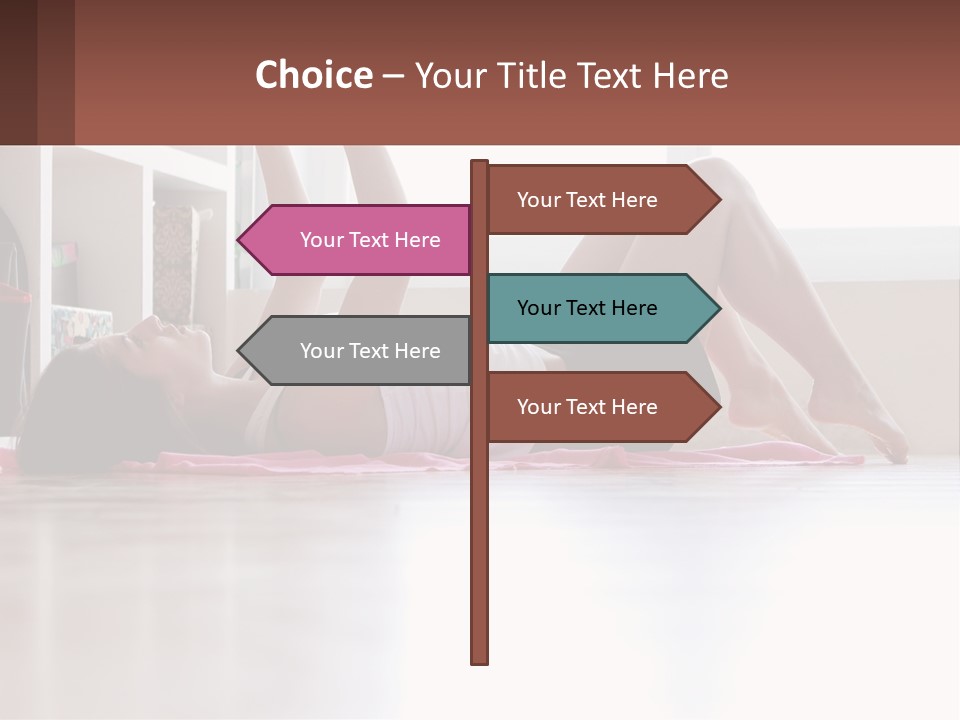 A Woman Laying On The Floor With A Dumbbell PowerPoint Template