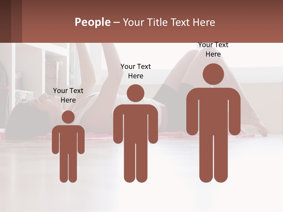 A Woman Laying On The Floor With A Dumbbell PowerPoint Template