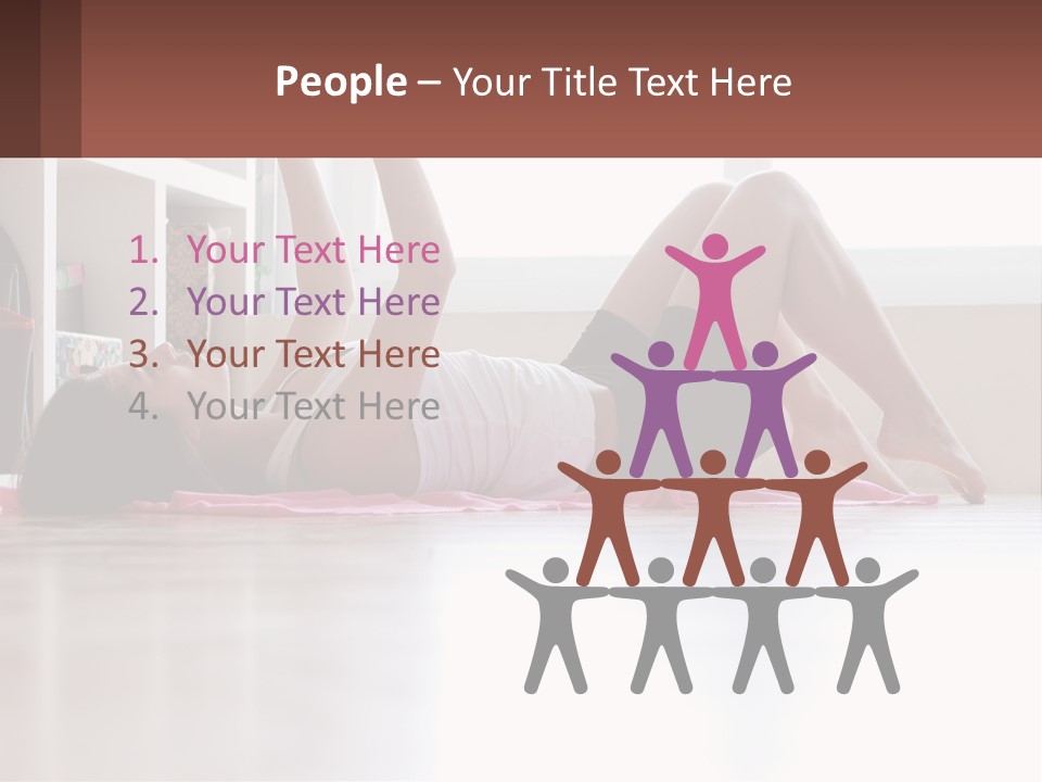 A Woman Laying On The Floor With A Dumbbell PowerPoint Template