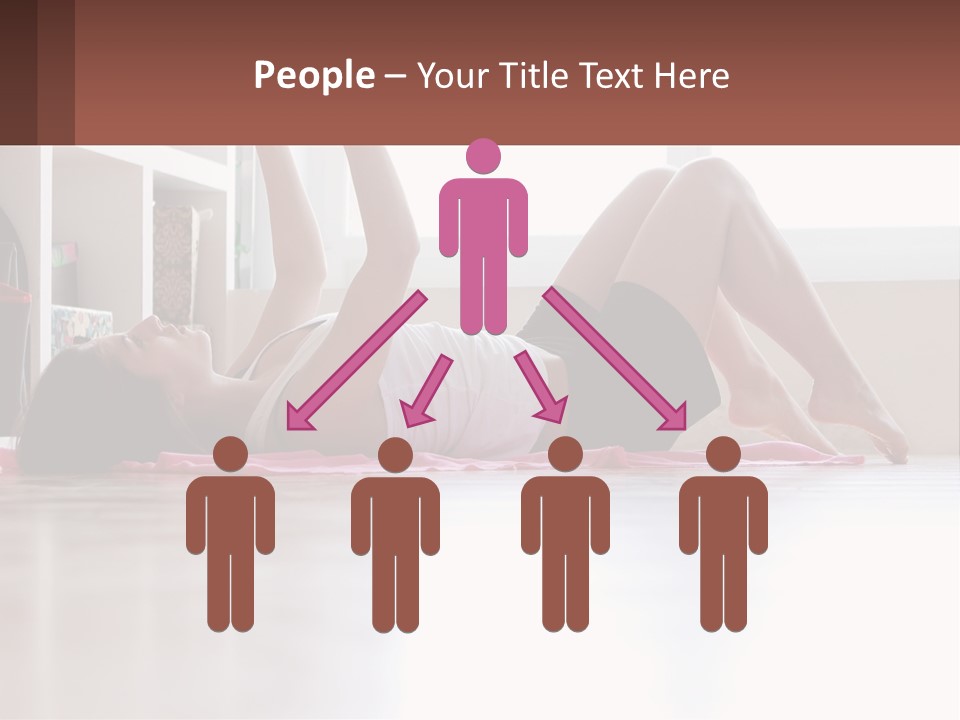 A Woman Laying On The Floor With A Dumbbell PowerPoint Template