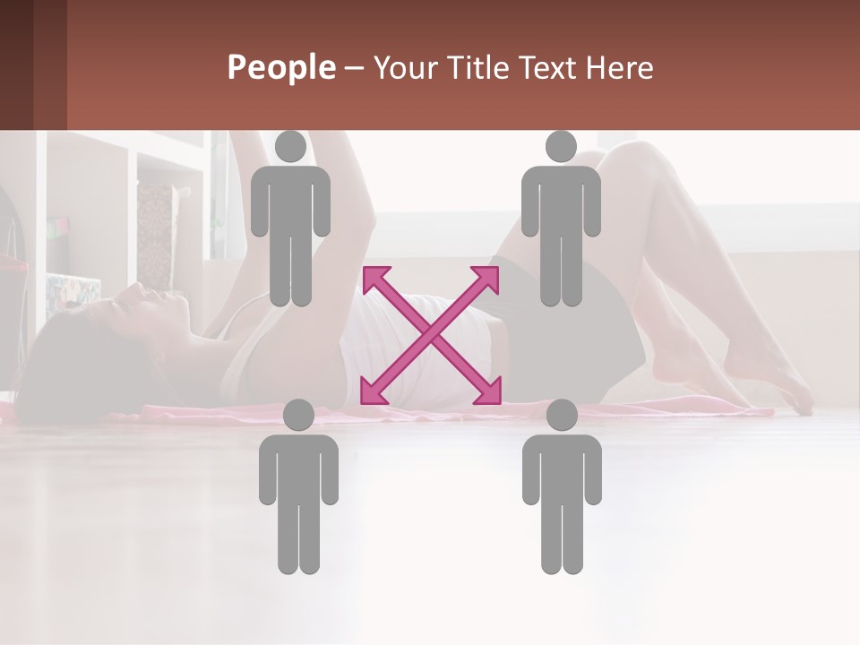 A Woman Laying On The Floor With A Dumbbell PowerPoint Template