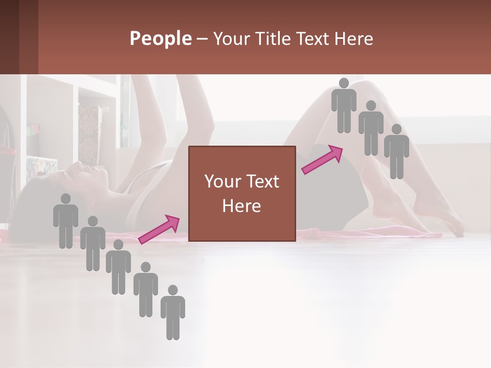 A Woman Laying On The Floor With A Dumbbell PowerPoint Template