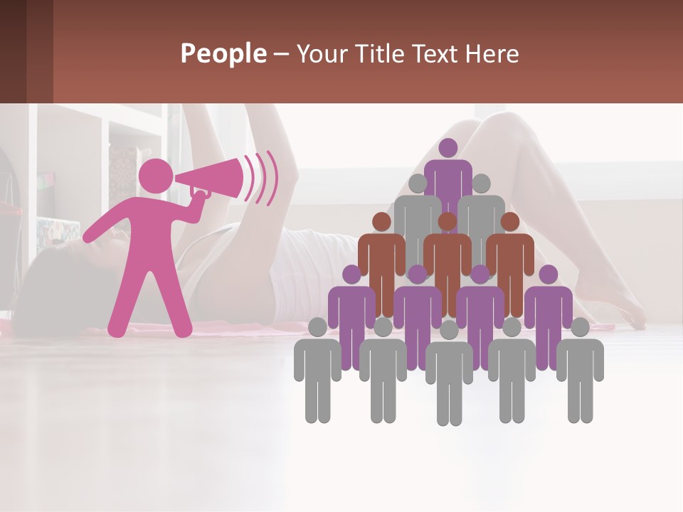 A Woman Laying On The Floor With A Dumbbell PowerPoint Template