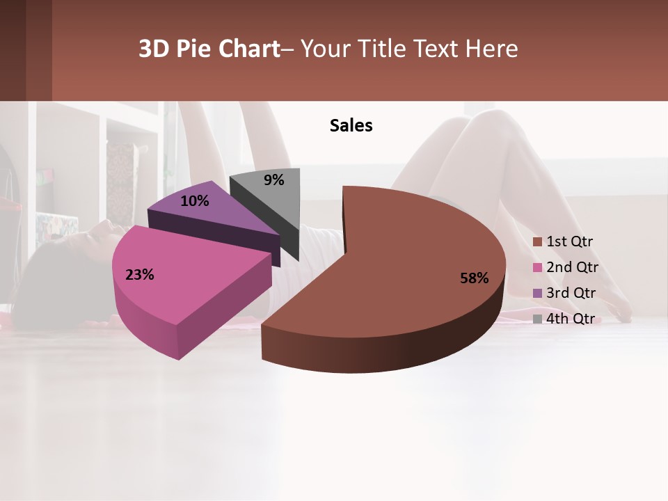 A Woman Laying On The Floor With A Dumbbell PowerPoint Template