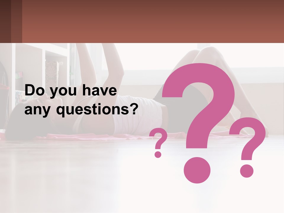 A Woman Laying On The Floor With A Dumbbell PowerPoint Template