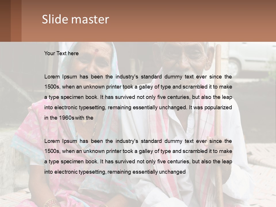 A Couple Of People Standing Next To Each Other PowerPoint Template