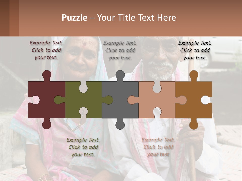 A Couple Of People Standing Next To Each Other PowerPoint Template