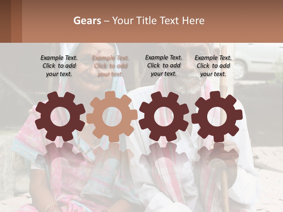 A Couple Of People Standing Next To Each Other PowerPoint Template