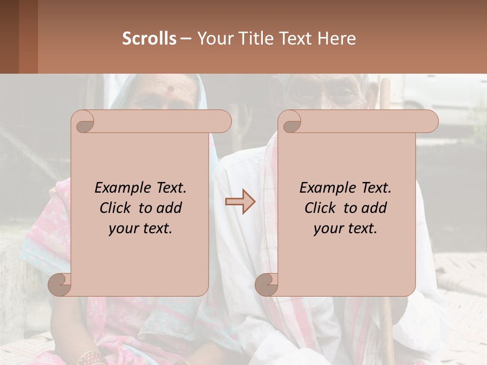 A Couple Of People Standing Next To Each Other PowerPoint Template