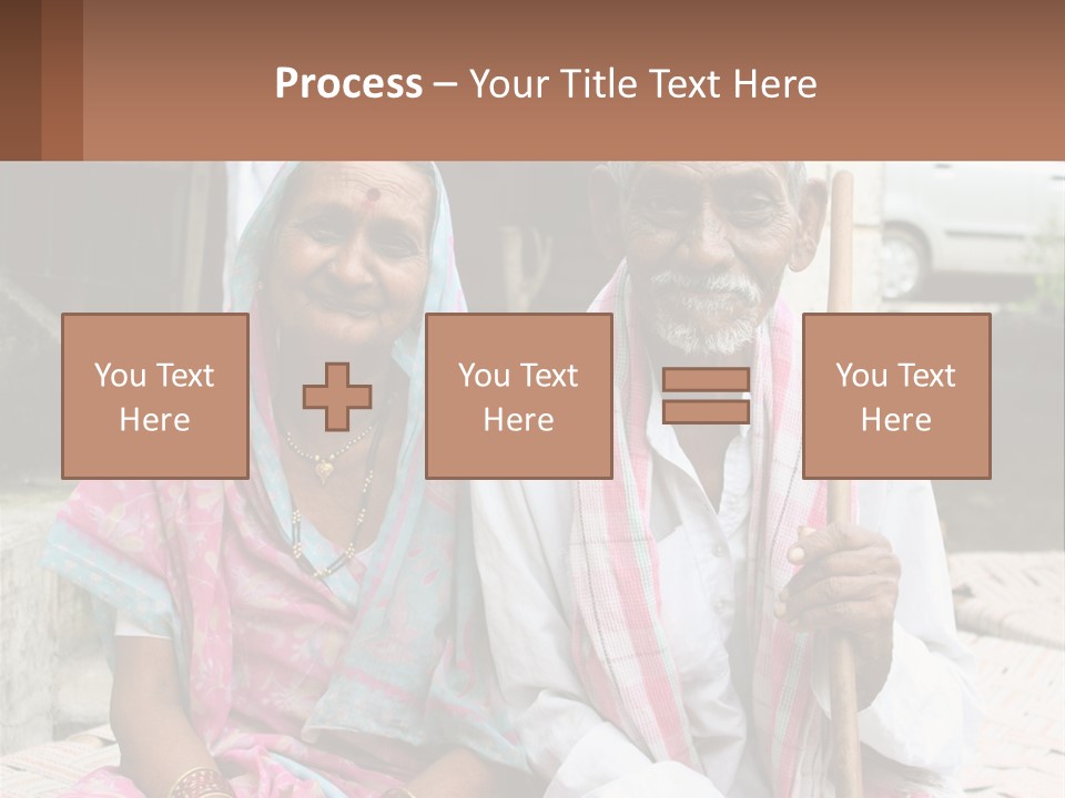 A Couple Of People Standing Next To Each Other PowerPoint Template