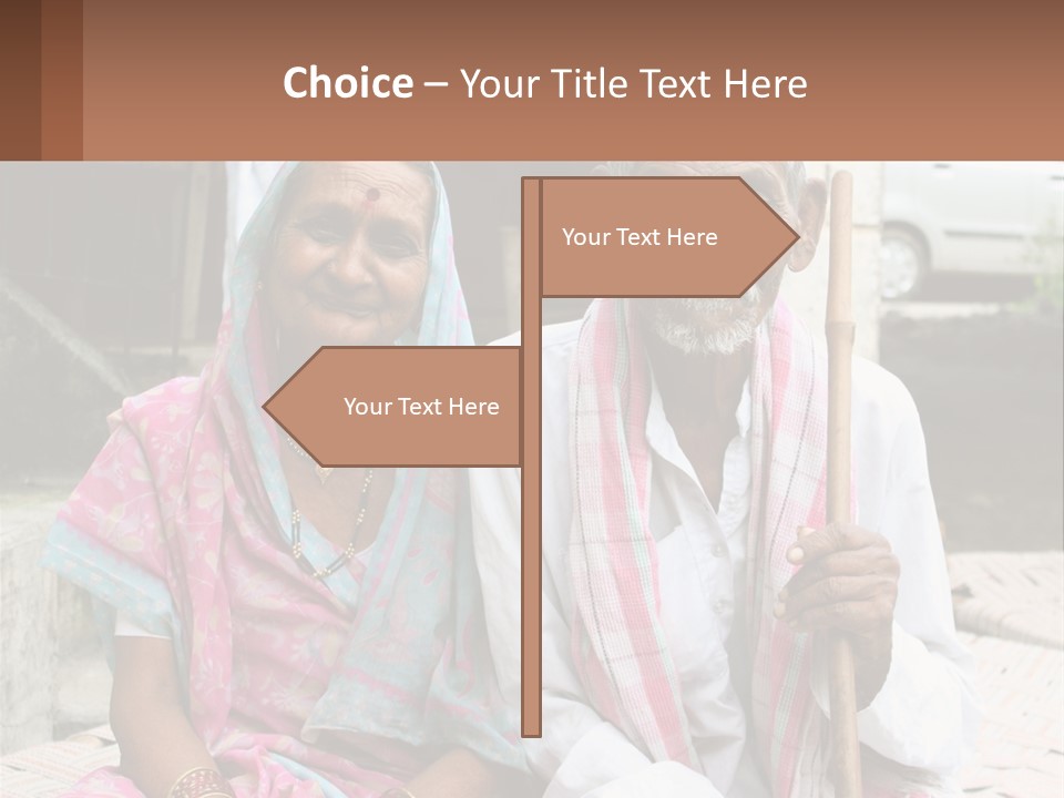 A Couple Of People Standing Next To Each Other PowerPoint Template