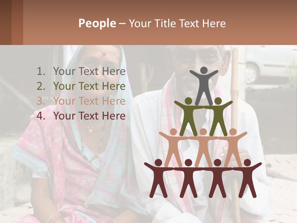 A Couple Of People Standing Next To Each Other PowerPoint Template