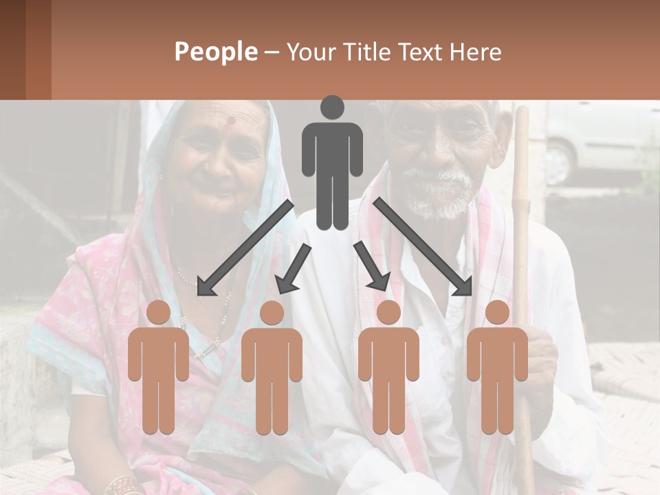 A Couple Of People Standing Next To Each Other PowerPoint Template