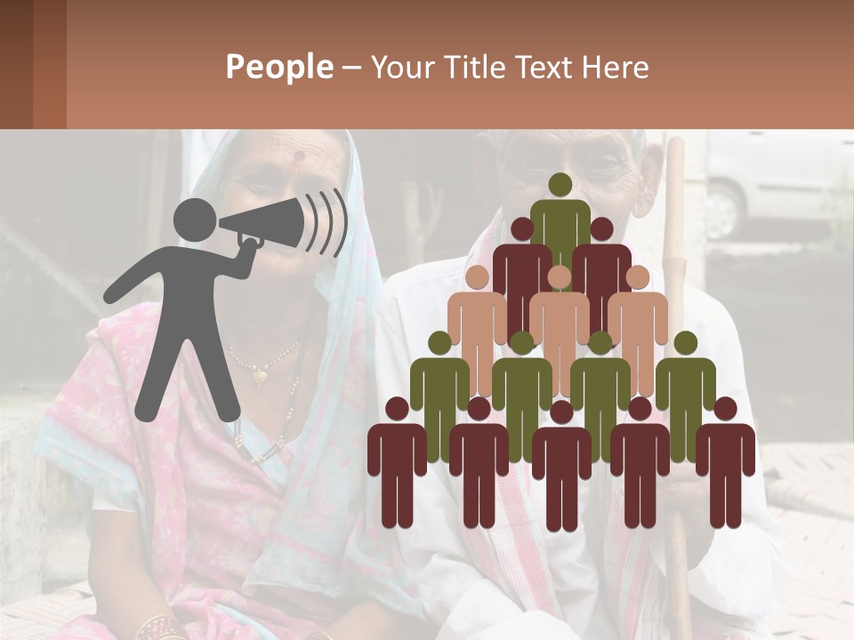 A Couple Of People Standing Next To Each Other PowerPoint Template