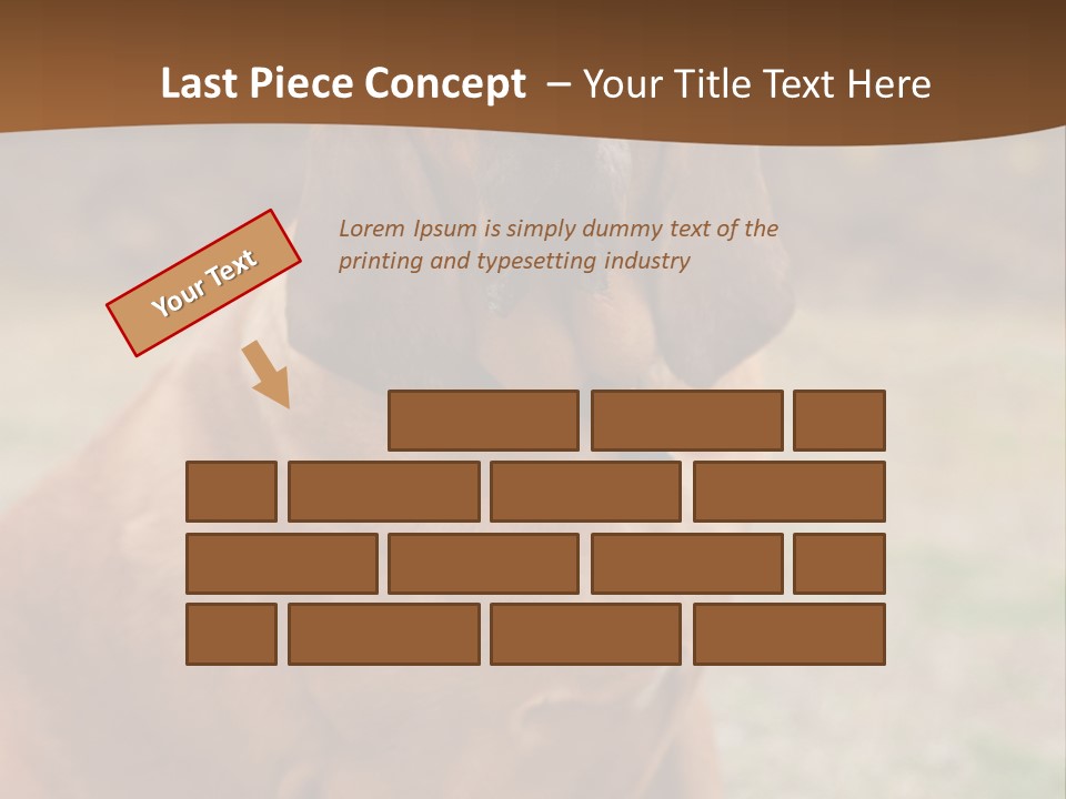 A Brown Dog Sitting On Top Of A Grass Covered Field PowerPoint Template