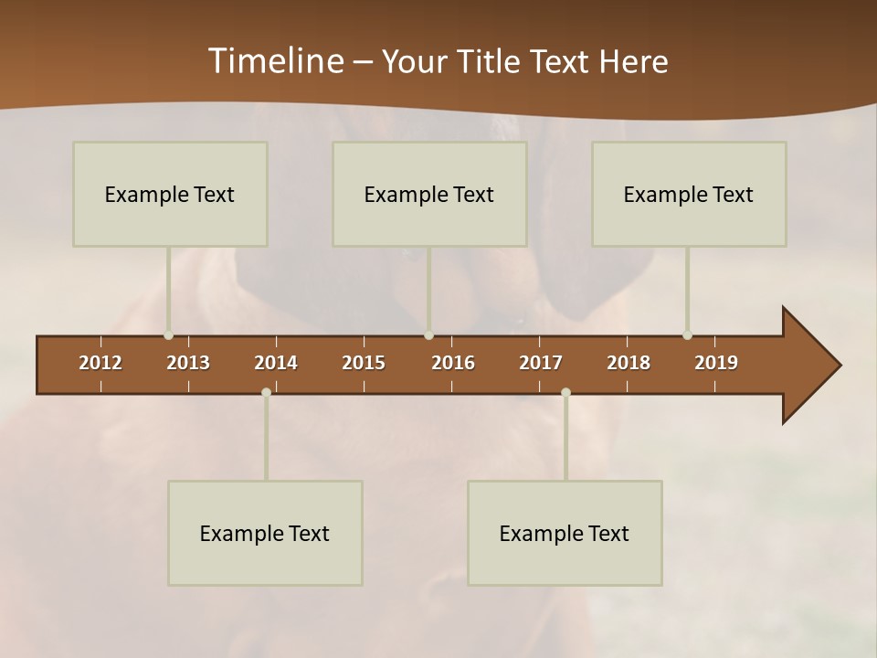 A Brown Dog Sitting On Top Of A Grass Covered Field PowerPoint Template