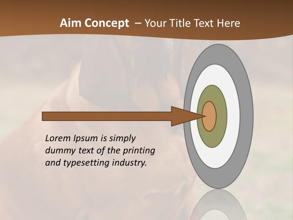 A Brown Dog Sitting On Top Of A Grass Covered Field PowerPoint Template