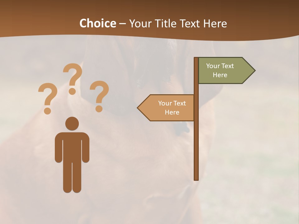 A Brown Dog Sitting On Top Of A Grass Covered Field PowerPoint Template
